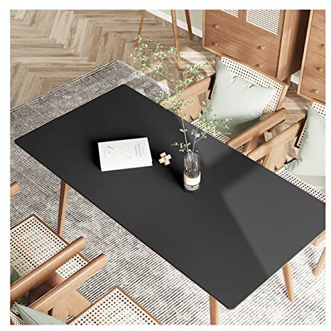 FANIVIN PU Tischdecke Tischmatte Tischfolie Schreibtisch Tischschutz Matte Haushalt Küche Bürobedarf Einseitig Wasserdicht Multifunctional Schwarz 60 * 110cm