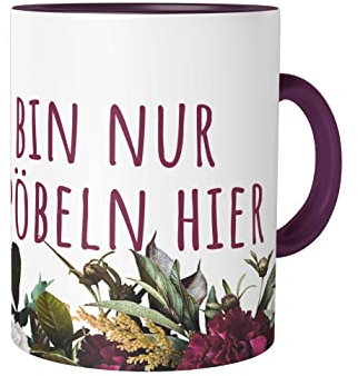 Urban Backwoods Ich Bin Nur Zum Pöbeln Hier Tasse Mit Spruch Kaffeetasse