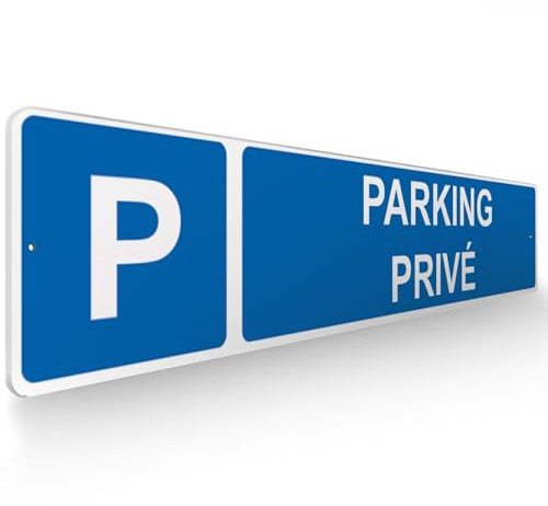 DECOHO - Panneau de signalisation pour parking · Emplacement de parking privé - 48 x 10 cm - Blanc
