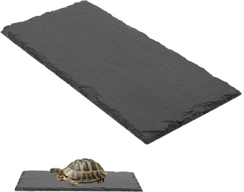 POPETPOP Reptilien Schildkröte Schiefer Reptichip Stein Aquarium Dekoration Reptilien Basking Rocks Futterbecken Wärme Grau Schlange Futterplatte Ruheplatz Futterteller Reptilien Futterteller