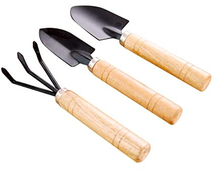 3-teiliges Gartenwerkzeug-Set, kleine Gartenschaufel, Handschaufel, Grubber, geeignet für Ihre Gartengeräte, langlebig und einfach zu lagern, verwendet für Heimbepflanzung, Gartenarbeit und Jäten