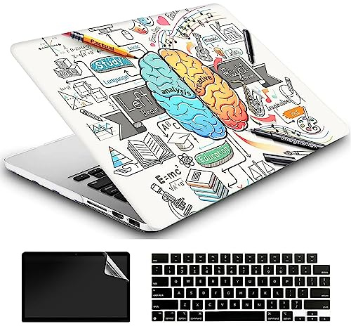 AMCJJ Funda Compatible con MacBook Air 13 Pulgadas 2020 2021 2022 M1 A2337/A2179,Carcasa Rígida Protector de Plástico Cubierta & EU Teclado Cubierta & Pantalla Protecto,Cerebro Izquierdo y Derecho 1