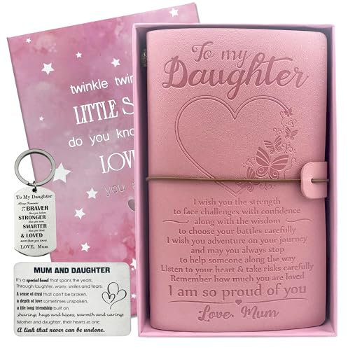 OMNIQI Geschenk für Tochter, rosa Tochter, Weihnachtsgeschenk-Set, 16. Geburtstag, Geschenk für Mädchen, Weihnachten, Geburtstag, Schulabschluss, Geschenke für Tochter von Mama, Proud of You, Geschenk