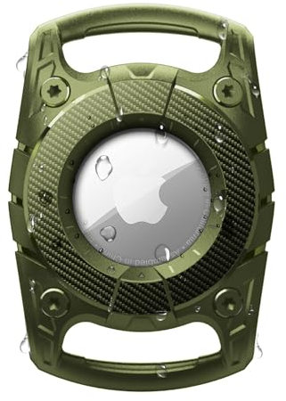 ONEONTA Airtag Hülle Wasserdicht - Hund Halsband Anhänger für Apple Airtag - Kompatibel Mit Katze Halsband (Breite 2.5CM), Grün