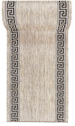 Mazovia In-& Outdoor Läufer Balkon 100x400cm Creme Einfarbig Wetterfest | In-& Outdoor Teppichläufer für Flur Küche Terrasse Garten Beige Pflegeleicht UV-Beständig Minimalistisch Verkauf pro Meter