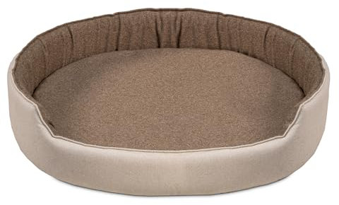 alpha mat Hundebett B Revelation - Hundebett Rund - Hundematte - Hundebett kleine Hunde - Hundekissen - Hundekissen kleine Hunde - Bett für Hund - Dog Bed - Hundesofa - Beige - 68x60x16 cm