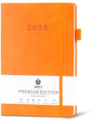 2025 Tagesplaner Planner mit Kalender Wochenplaner: Tagesplaner vom 1. Januar 2025 bis 31. Dezember 2025 (Orange)