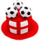 Toyland® England Flag Novelty Football Fan Top Hat With 3D Footballs - Women's Euros Euro 2025-8 Countries Available
