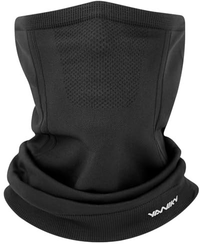 YANIKY Schlauchschal Herren Halswärmer Halstuch, Winter Loop Schal Damen, Atmungsaktiv Elastisch Gesichtsmaske, Winddicht Schlauchschal Ski Maske für Sport Fahrrad Motorrad Skifahren (Schwarz)