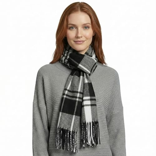 Basic Sense Écharpe d'hiver classique écossaise – Super douce et chaude, motif à carreaux traditionnel pour homme et femme