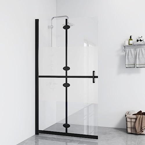 Paroi de douche pliable en verre ESG semi-dépoli 120 x 190 cm