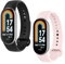 WD&CD 2 Pezzi Cinturino Compatibile per Xiaomi Mi Band 9 / Mi Band 8 Nero+Rosa, Braccialetto di Ricambio Silicone Sportivo Cinturino