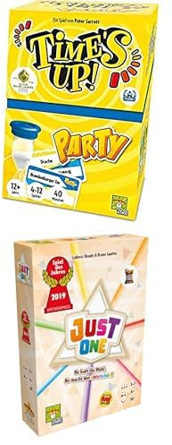 Party Bundle, Time's Up! Party, Ratespiel, 4-12 Spieler, Ab 12+ Jahren, 40+ Minuten + Just One, Grundspiel, Spiel des Jahres 2019, 3-7 Spieler, Ab 8+ Jahren, 20+ Minuten, Deutsch