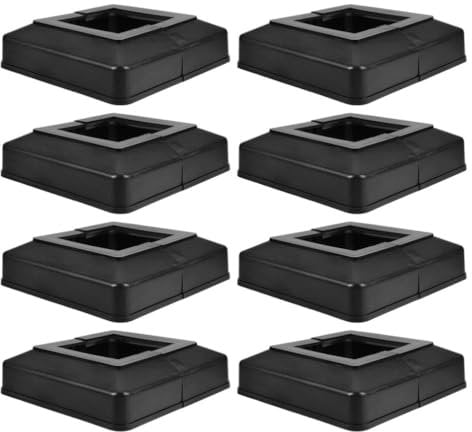 TOPPERFUN 8 Stück Deckpfosten-Basisabdeckungen Kunststoff-Pfostenbasis-Abdeckplatten Dekorative Geteilte Pfostenrockabdeckung Quadratische Geländer-Basisabdeckung Für Treppenhandlaufzaun
