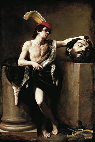 GKAZGQPR Berühmte Gemälde Gemälde Fotodruck Drucken Ölgemälde Italien david mit dem kopf von goliath von vintage painting Bilder Deko Kunstwerk für Wohnzimmerdekoration 60x90cm