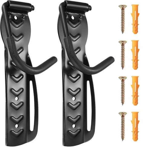 2 PZ Porta Bici da Muro, Staffe Ganci Portabici da Muro da Parete, Ganci Bicicletta Muro, Porta Bicicletta Bici da Parete, Portabiciclette Supporto Parete Bicicletta Salvaspazio per Casa Garage