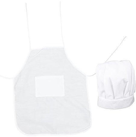SHOWERORO 1 Set Tuta Per Bambini Grembiuli Per Ragazzi Grembiule Da Cucina Ragazzo Grembiule Da Cucina Della Casetta Cappello Da Panettiere Cappelli Da Cuoco Per Bambini Costumi Per Cotone