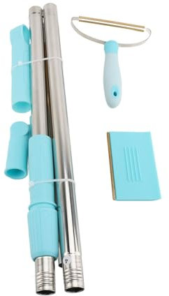 Carpet Rake, Adjustable Pet Hair Remover with Retractable 55 Long Handle, 180° Rotation Carpet Brush for Pet Hair, 3 in 1 Carpet Hair Remover Tool, Carpet Scraper Tool for Rug, Mat, Couch