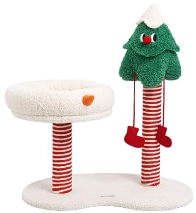 Cat Scratch Post, Cat Climbing Frame,Christmas Theme Cat Scratcher Xmas Tree, for Kittens Claw Grinding Jumping