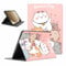 Kueqeay Coque pour Samsung Galaxy Tab A9+ 11(SM-X210/SM-X215/SM-X216), Aesthetic Chat Motif Design Housse de Protection Léger avec Support Fonction Ultra-Mince PU Transparent Étui à Rabat, Rose