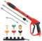Tool Daily Pressure Washer Gun with Replacement Wand, 17 Inch Power Washer Extension Wand, 30° Curved Rod, 5 Nozzle Tips, 4000 PSI