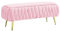 Panca Imbottita Divanetto in Velluto Contenitore Pouf Grande XXL PortaOggetti Intrecciato Panca Sgabello A Pie di Letto con Gambe in Metallo Dorato Cassapanca Ingresso Legno Massello - Rosa Cipria