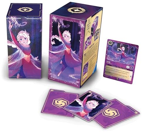 Ravensburger Disney Lorcana TCG: Elsa Gift Box – 5 Booster Packs, The Fifth Spirit Promo Card & Storage Box for 252 Cards | Trading Card Game & Disney Collectible | Ages 8+