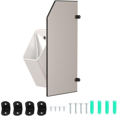 bimiti Urinal separador de pared para inodoro, 90 x 40 cm, protección visual, pared para urinario, protección visual para lugares públicos, escuelas, oficinas