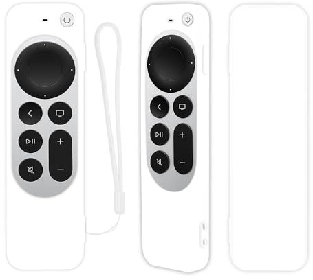 LIUZIHAN Cover Compatibile con Apple TV 4K 2021, AntiGraffio, Custodia in Silicone TPU, Protective Cover Case Compatibile con Apple TV 4K 2021 Telecomandi.(Bianco)