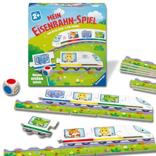 Ravensburger 12010010 Mein Eisenbahn-Spiel – Meine ersten Spiele: Kinderspiele zum Farben Lernen, Spiele ab 2 Jahre, für 2-4 Spieler, Geschenk für Mädchen oder Junge