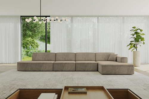 ALTDECOR Ecksofa in L-Form IREA-L3-v4 412x165x77 - Braun | Corner Sofa Bett Eckcouch Couch Wohnlandschaft Cauchsofa