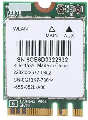 Aumotop Scheda di Rete Wireless Killer 1535AC Dual Band 802.11ac NGFF per Un'esperienza di Gioco Migliorata, 4.1 per Giocatori