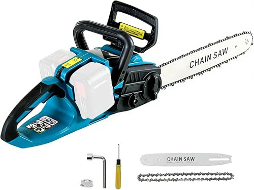 Motosega elettrica a batteria, 45,7 cm, compatibile con Makita 18 V | Motosega a batteria senza spazzole, 45 cm, per la lavorazione del legno e il giardino
