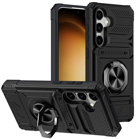Wigento Handy Hülle Magnetisch Ring Samsung Galaxy S26 5G Kunststoff Silikon Schwarz