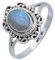 mantraroma Damen Ring 925 Silber Labradorit Edelstein blau ausgefallen verspielt