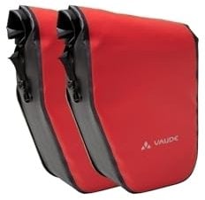 VAUDE Fahrrad-Gepäcktasche World Tramp II, 42 Liter, Sitzmontage, Polyester, Rot-schwarz, 37 x 32 x 16 cm, 2 Fächer, Reißverschluss, Einstellbar, Fahrrad