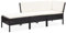 vidaXL Gartenmöbel 3-TLG. mit Auflagen Lounge Sofa Sitzgruppe Garten Garnitur Gartensofa Gartenset Mittelsofa Fußhocker Ecksofa Poly Rattan Schwarz