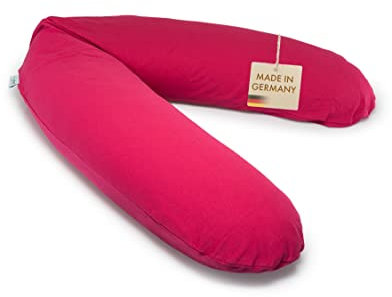 pic Bear Premium Stillkissen - hochwertiges Schwangerschaftskissen - anschmiegsames Lagerungskissen aus Baumwolle - schadstofffreies Seitenschläferkissen - 194 cm Premium - Purpur-rot