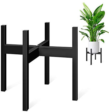 ZMTECH Blumenständer 35cm Durchmesser, Pflanzenständer Metall Schwarz Blumenhocker, 14 Zoll Pflanzenhocker Hoch für Zimmerecke, Terrasse, Hof, Garten