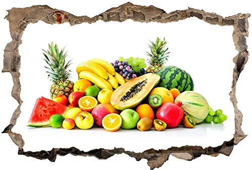 Wandtattoo Obst Gemüse Wandsticker Wandaufkleber 3D-Effekt Durchbruch für Babyzimmer Kinderzimmer 70x110cm