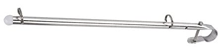 Flag Pole Kit, Boat Flag Staff Flag Pole Holder Flagpole Stainless Steel Rail Hardware Fittings for Outdoor Wall Yard Garden Wall Mounted, 40cm/15. 7in