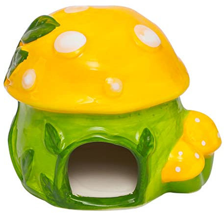 Guador Hamster Haus,Keramik Hamster Versteck,Pilze Zwerghamster Zubehör Haus,Hamster Höhle,Nagerhaus,Meerschweinchen Haus,Kleintierversteck,Hamsterversteck,Haus für Rennmäuse,Degus,Goldhamster