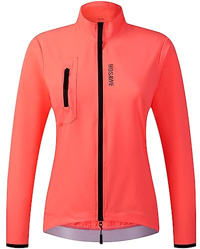 WOSAWE Veste de Cyclisme pour Femme Légère Respirant Coupe-Vent Manteau de Course à Pied (Orange, M)