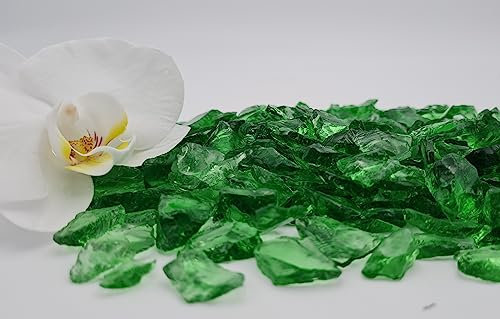 Generisch Gabionenstein Gartendekoration Glasbrocken, Glassteine Farben, 3-5cm (Grün, 5)