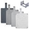 KEMDH 4-Piece Chopping Boards Set with Stand, Plastic Cutting Boards for Kitchen with Non-Slip Feet, BPA Free, Small Boards for Meat, Fish, Vegetables & More, Kitchen Accessories (Grey)