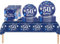 53Pcs Navy Blue and Sliver Happy 50th Birthday Party Tableware Set Plastic Table Cloth,Paper Plates Napkins 50th Birthday Table Decorations Disposable Tableware Kit for Man Men Him 50th Birthday Party
