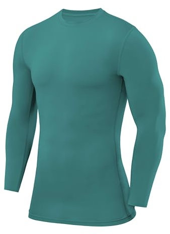 PowerLayer Herren Kompressions Shirt mit Rundhalsausschnitt - Grün, L