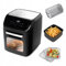 Huslog Airfryer 12L Friteuse À Air Chaud 1800W, Écran Tactile, XXL, Accessoires, Friteuse Sans Huile, Écran Numérique, Programmes, Fenêtre De Cuisson, Facile À Nettoyer, Cuisson Plus Rapide, Noir