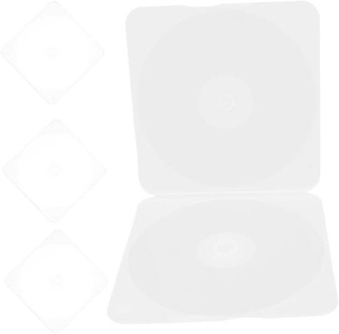 Mikinona 4pcs Plastic CD Jewel Cases Dvd Storage Holders Compact Lightweight Disc Protectors for Music Game and Driver Discs Portable Organizer for Home Office and Travel