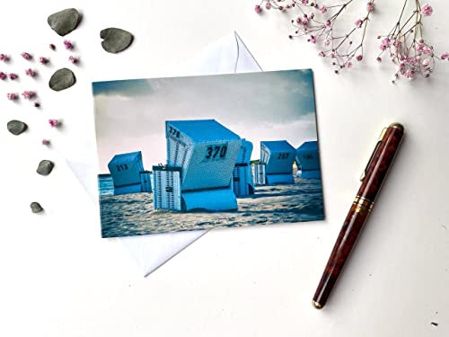 Foto Grußkarte Strandkorb auf Sylt - Klappkarte mit Umschlag - Format C6